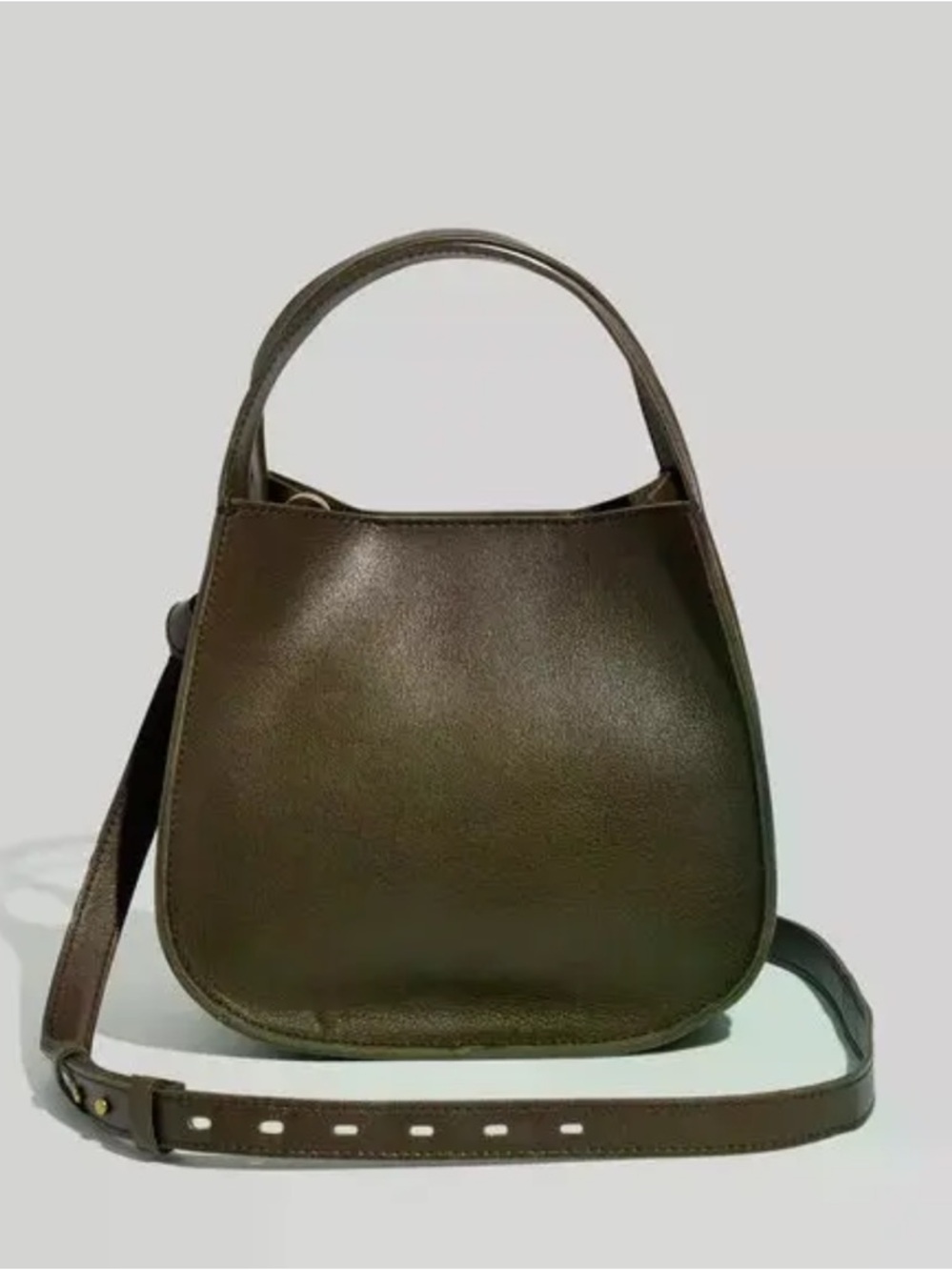 Madewell Olive Green Leather The Sydney Crossbody Bag